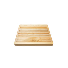 Load image into Gallery viewer, Medium sized handmade cutting board, in white oak, hand finished, with a carved, long recessed channels feature for breads. Made in the USA.