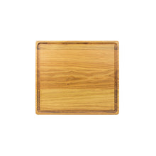 Load image into Gallery viewer, Medium sized handmade cutting board, in white oak, hand finished, with a juice channel feature. Made in the USA.