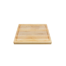 Load image into Gallery viewer, Medium sized handmade cutting board, in maple, hand finished, with a carved, recessed face feature for juicy foods. Made in the USA.