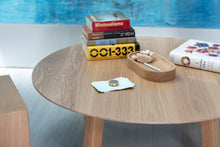 Load image into Gallery viewer, Modern round coffee table. Handmade in the us. Minimalistic style, clean lines