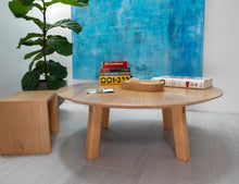 Load image into Gallery viewer, Modern round coffee table. Handmade in the us. Minimalistic style, clean lines
