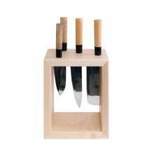 Load image into Gallery viewer, Handmade knife block, clean line modern design with interchangeable knife slots.