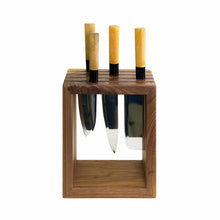 Load image into Gallery viewer, Handmade knife block, clean line modern design with interchangeable knife slots.