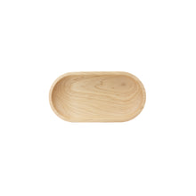 Load image into Gallery viewer, Top View of oval shaped maple catchall bowl with a machined bowl feature. With machined precision, clean lines, hand sanded, with a satin finish that gives it a natural look.