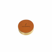 Load image into Gallery viewer, Modern brass paper weight with engraved leather.