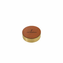 Load image into Gallery viewer, Modern brass paper weight with engraved leather.