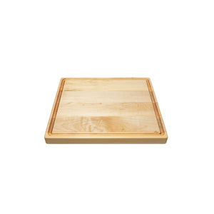 Medium sized handmade cutting board, in maple, hand finished, with a juice channel feature. Made in the USA.