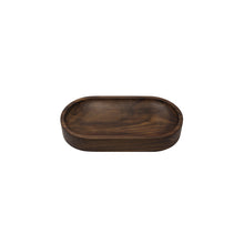 Load image into Gallery viewer, Oval shaped walnut catchall bowl with a machined bowl feature. With machined precision, clean lines, hand sanded, with a satin finish that gives it a natural look.

