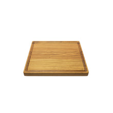 Load image into Gallery viewer, Medium sized handmade cutting board, in white oak, hand finished, with a juice channel feature. Made in the USA.
