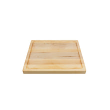 Load image into Gallery viewer, Medium sized handmade cutting board, in maple, hand finished, with a carved, recessed face feature for juicy foods. Made in the USA.

