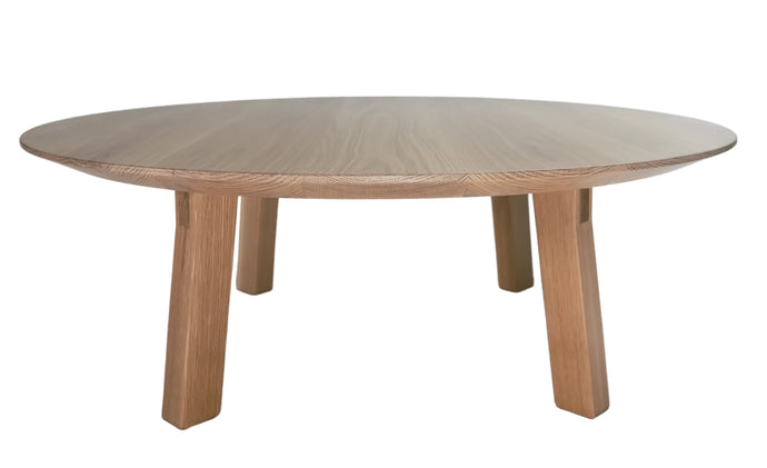Modern round coffee table. Handmade in the us. Minimalistic style, clean lines